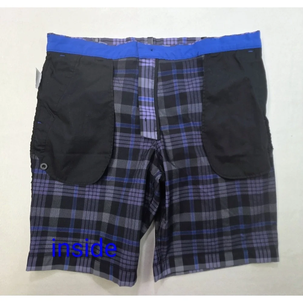 Nike Golf Shorts Mens 40 LIMITED USE‎ Plaid Flat Front Dri Fit Tour Performance
